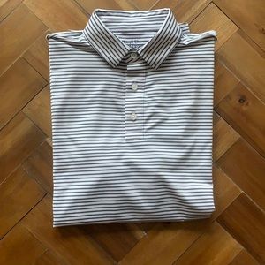 Straight Down Men’s Medium Gray/White Golf Polo
